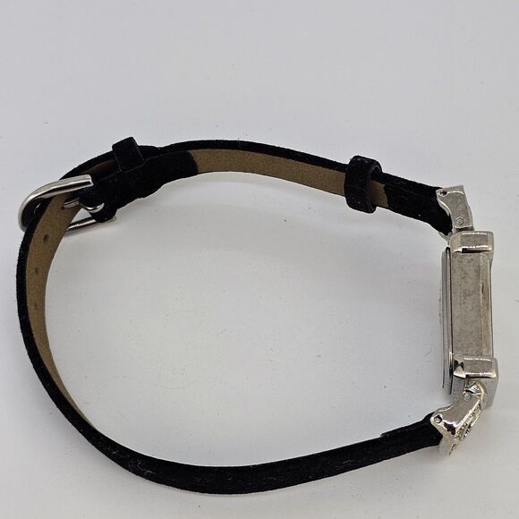 20MM Women's Watch Cream Dial Black Suede Leather Bands New Battery - Picture 11 of 14